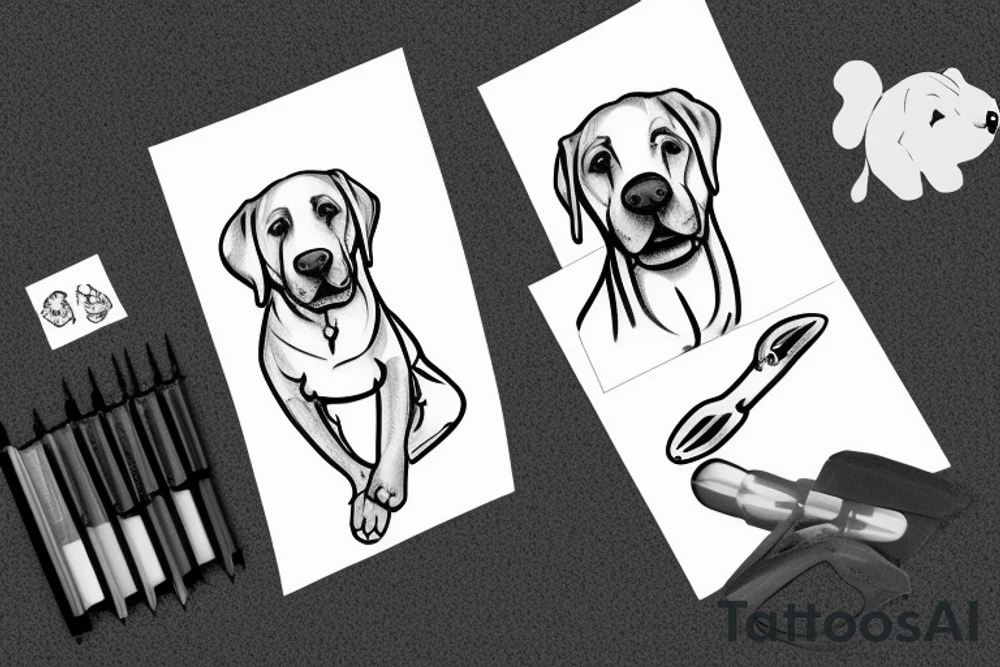 Labrador dog tattoo idea