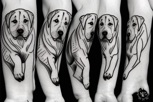 Labrador dog outline tattoo idea