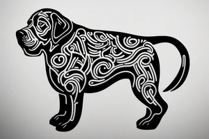 Labrador dog outline tattoo idea