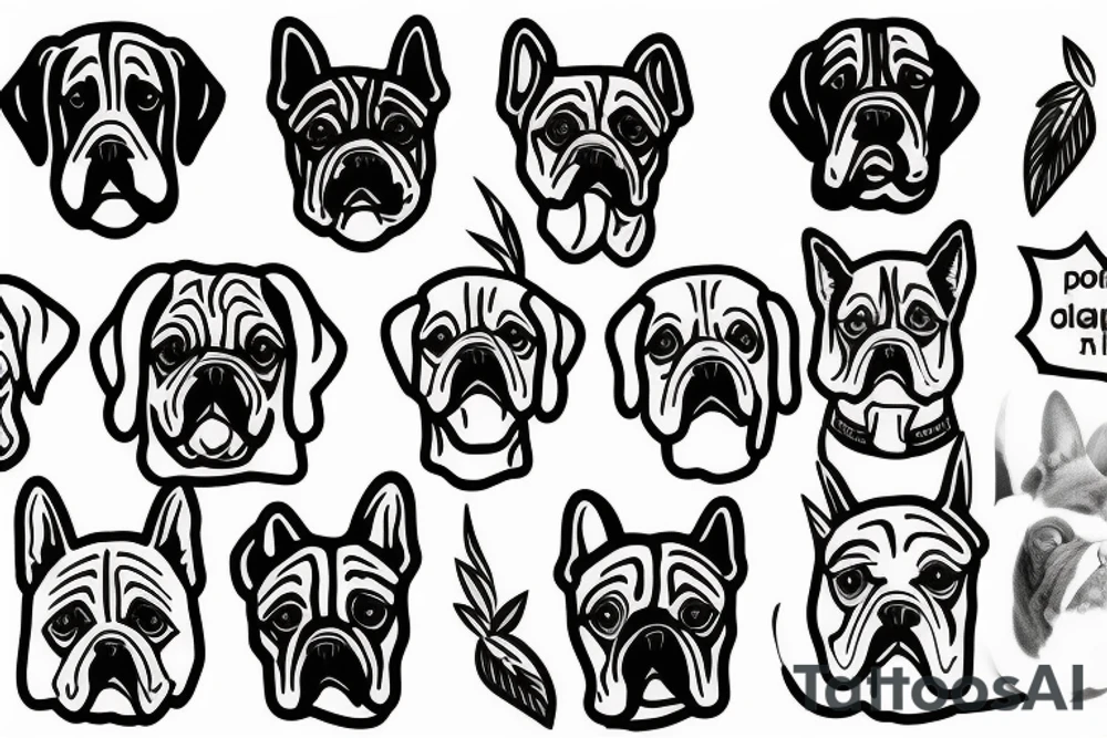 dog outline tattoo idea
