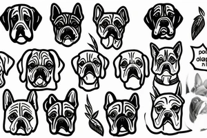 dog outline tattoo idea