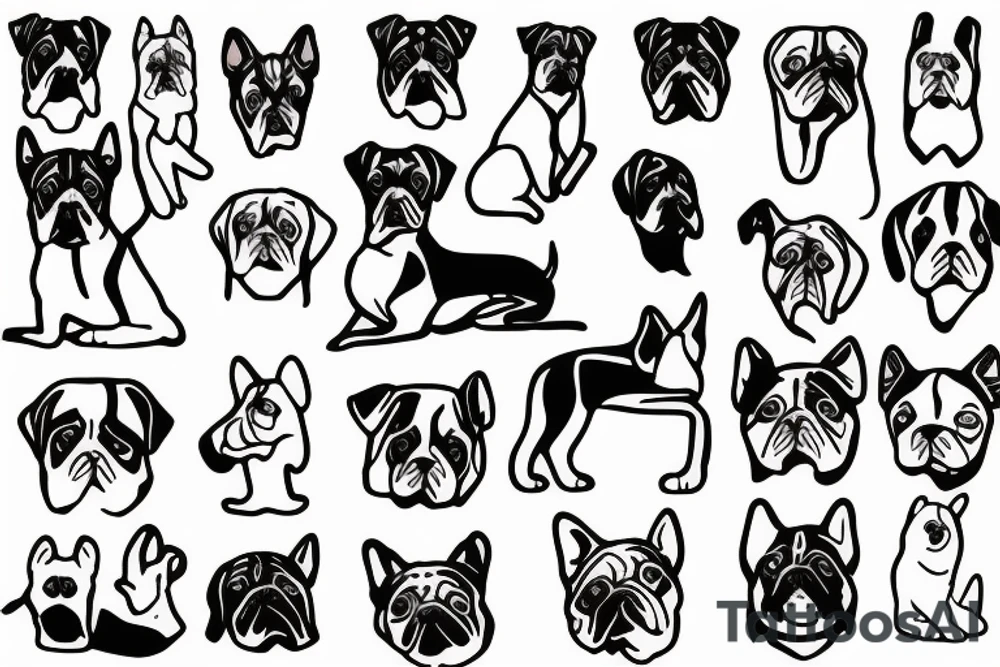dog outline tattoo idea