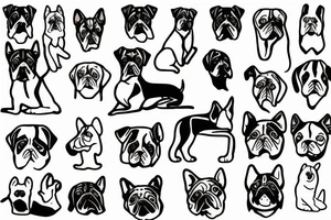 dog outline tattoo idea
