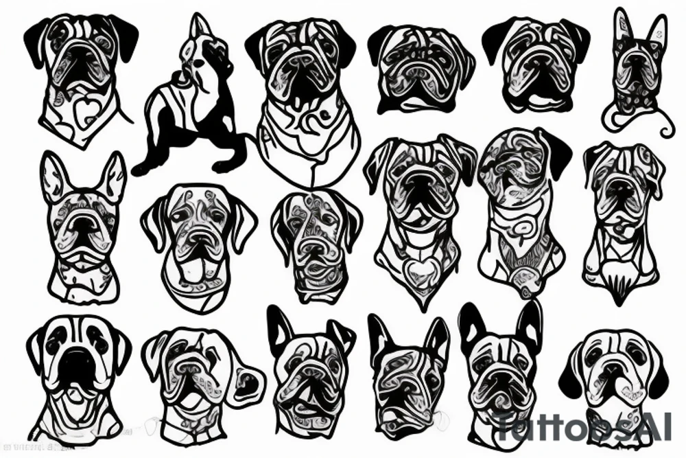 dog outline tattoo idea