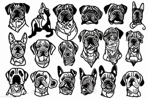 dog outline tattoo idea
