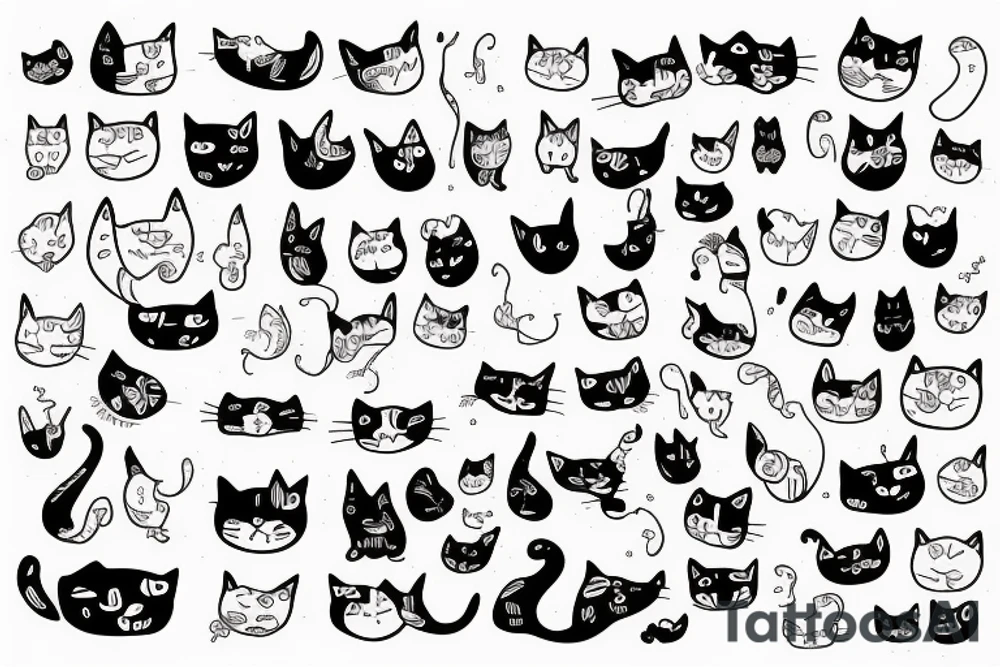 Outlining cat tattoo idea