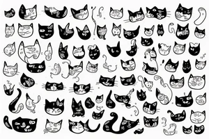 Outlining cat tattoo idea