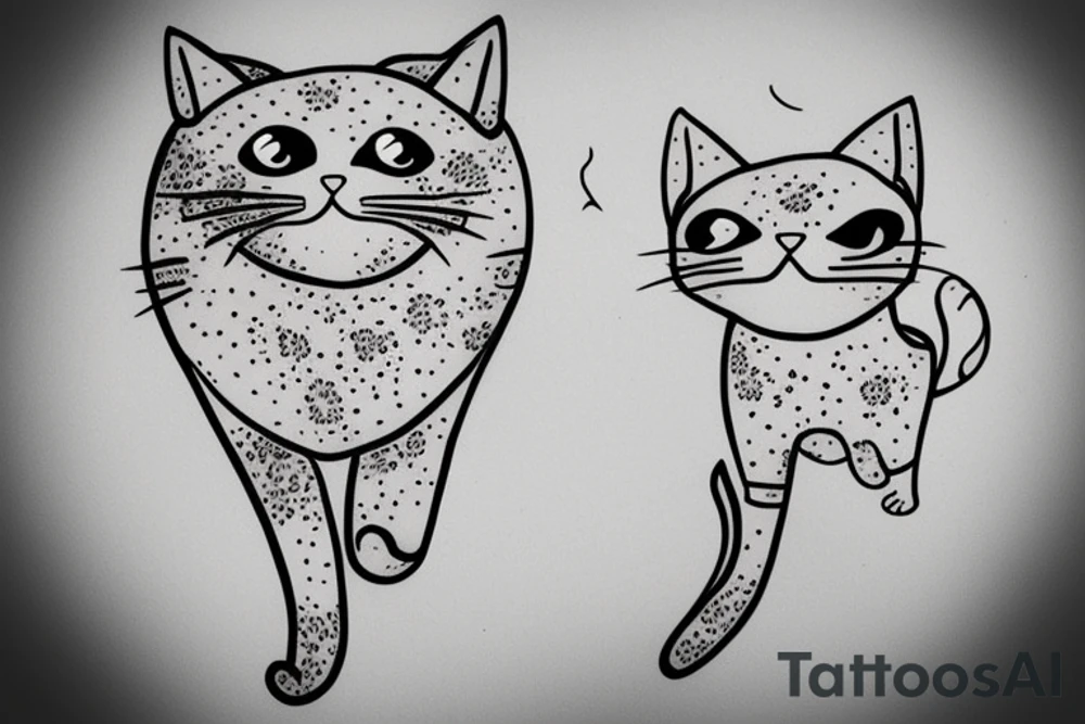 Outlining cat tattoo idea