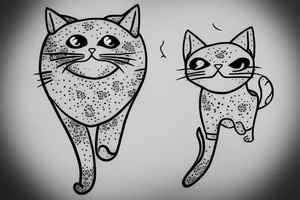 Outlining cat tattoo idea