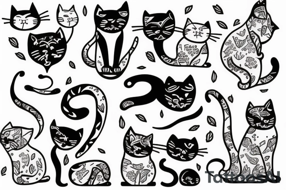 Outlining cat tattoo idea