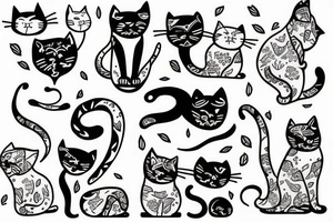 Outlining cat tattoo idea
