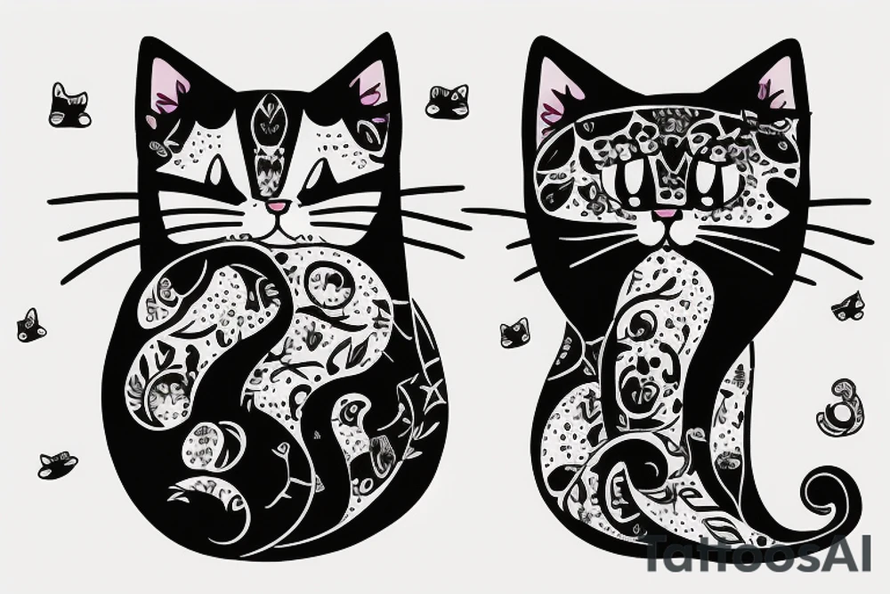 Outlining cat tattoo idea
