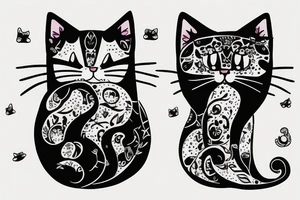 Outlining cat tattoo idea