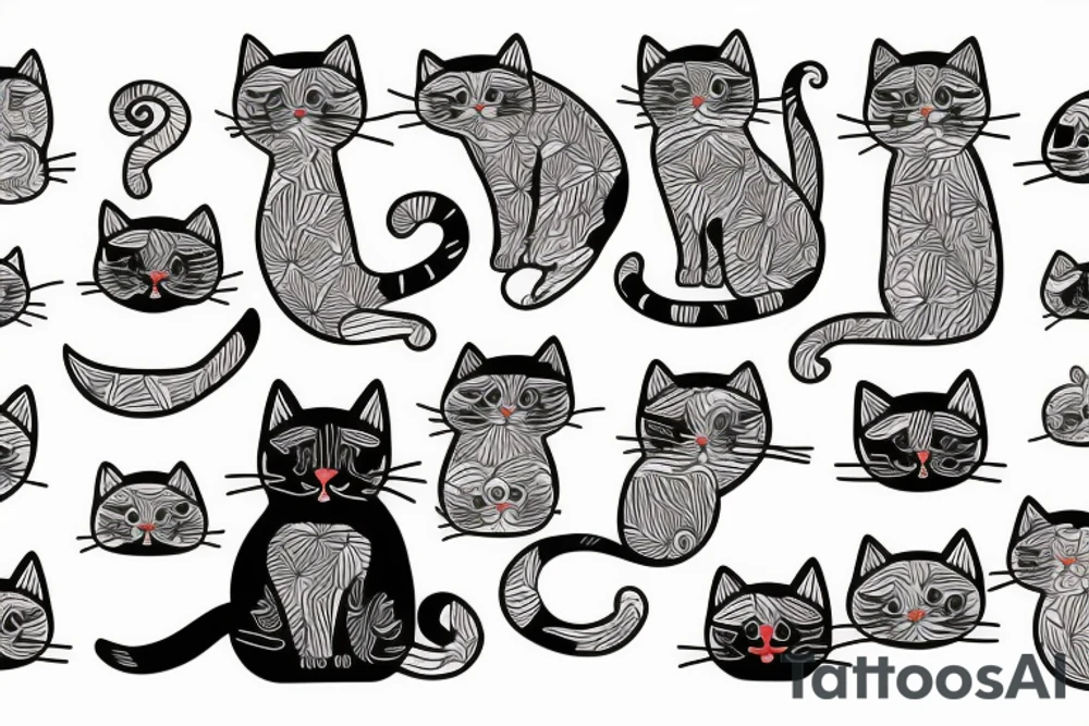 Outlining cat tattoo idea