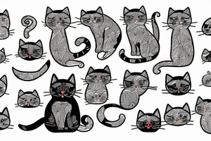 Outlining cat tattoo idea
