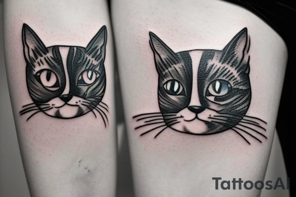 Outlining cat tattoo idea