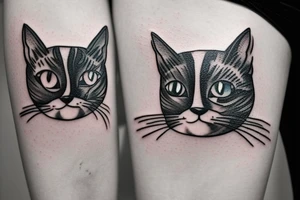 Outlining cat tattoo idea