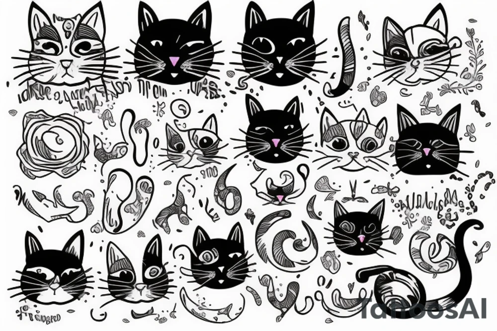 Outlining cat tattoo idea