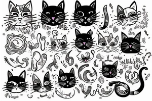 Outlining cat tattoo idea