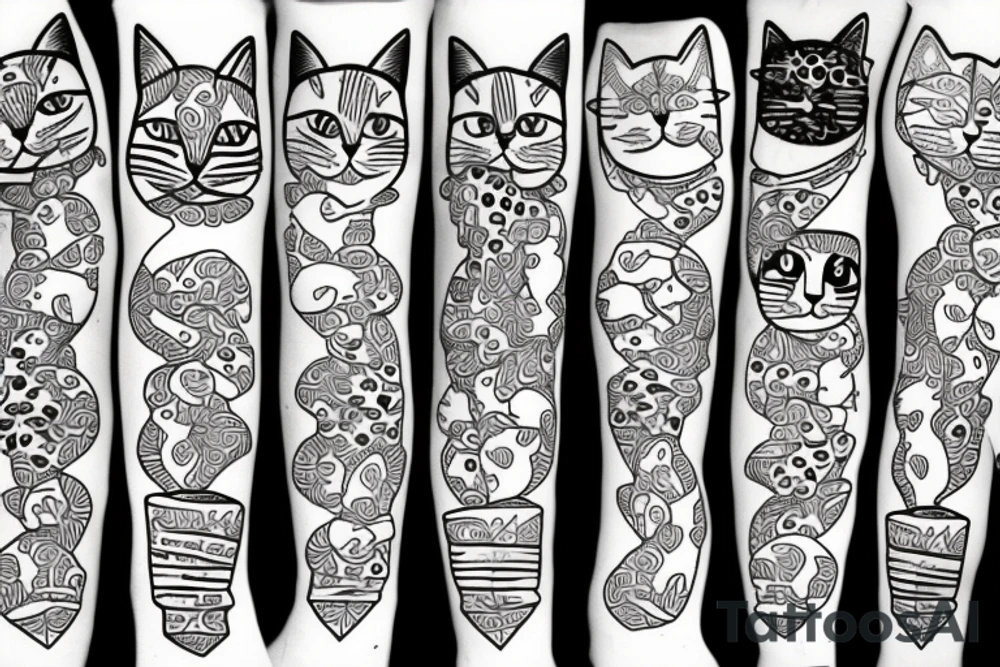 Outlining cat tattoo idea