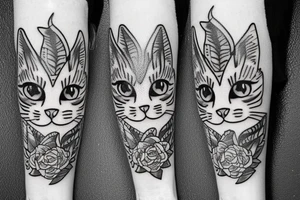 Outlining cat tattoo idea