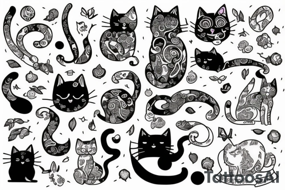 Outlining cat tattoo idea