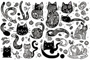Outlining cat tattoo idea