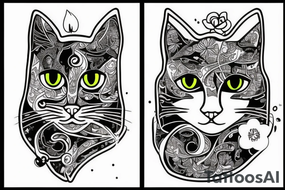 Outlining cat tattoo idea