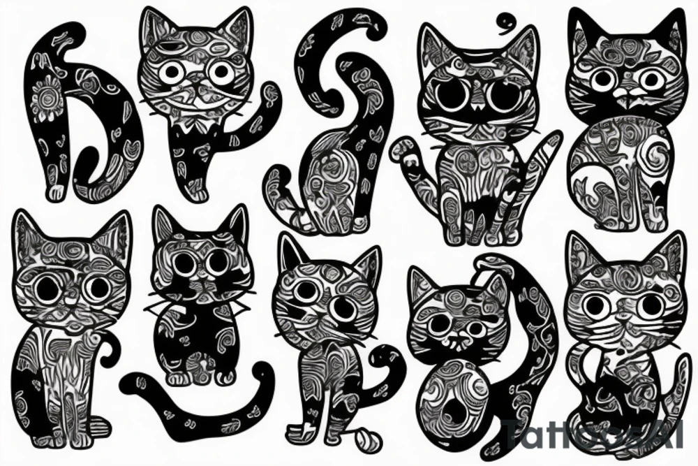 Outlining cat tattoo idea