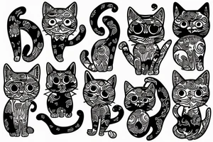 Outlining cat tattoo idea