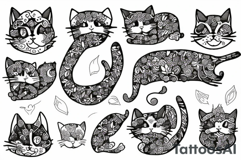 Outlining cat tattoo idea