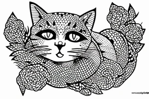 Outlining cat tattoo idea