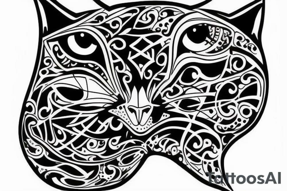 Outlining cat tattoo idea
