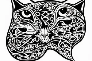 Outlining cat tattoo idea