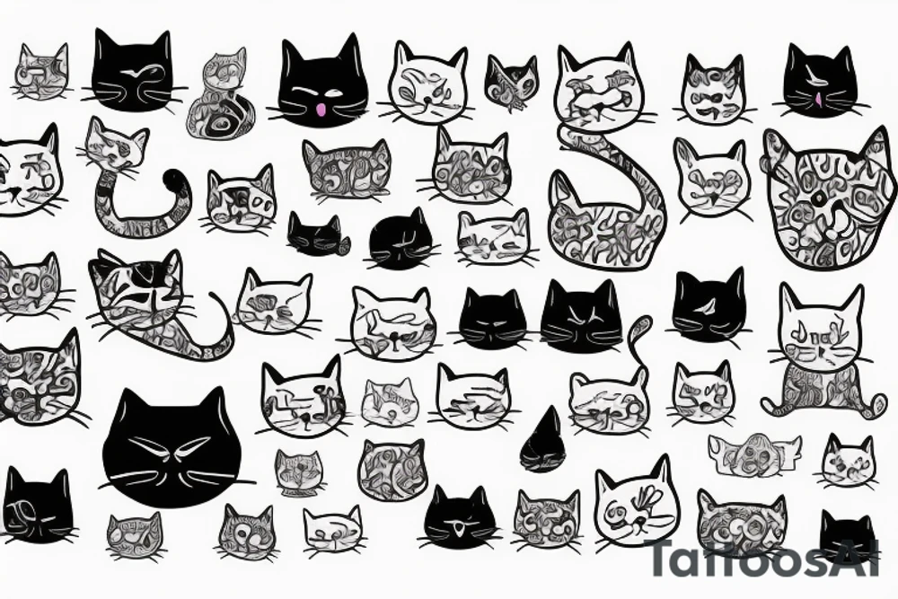 Outlining cat tattoo idea