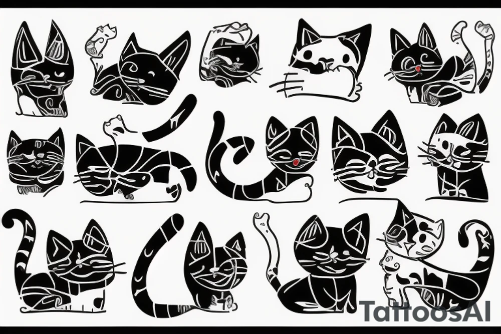 Outlining cat tattoo idea