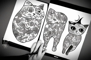 Outlining cat tattoo idea
