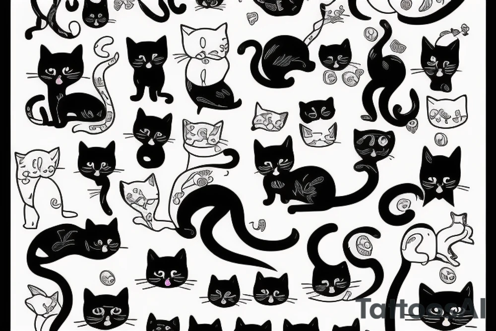 Outlining cat tattoo idea