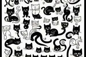Outlining cat tattoo idea