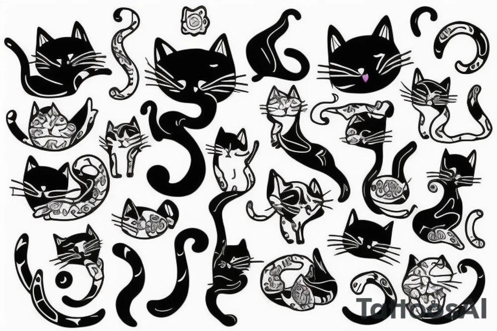 Outlining cat tattoo idea