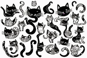 Outlining cat tattoo idea