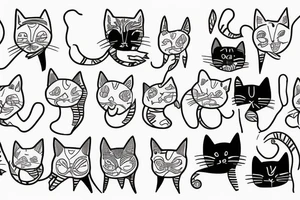 Outline minimalist cat tattoo idea