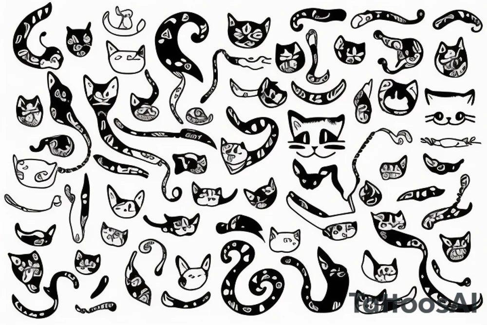 cat Outline minimalist tattoo idea