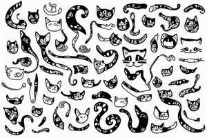 cat Outline minimalist tattoo idea