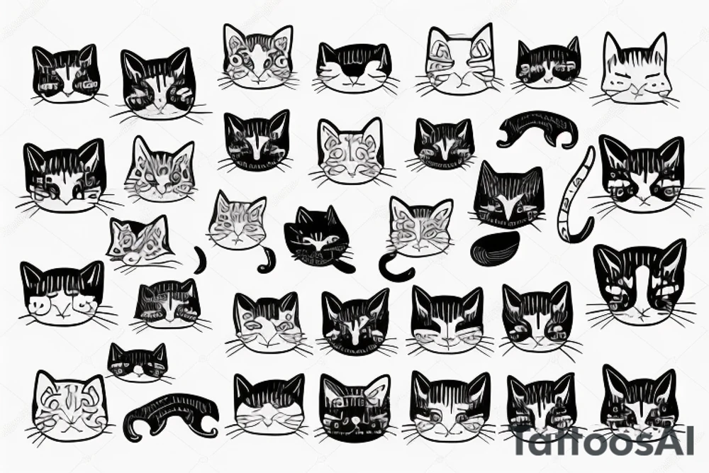 cat Outline minimalist tattoo idea