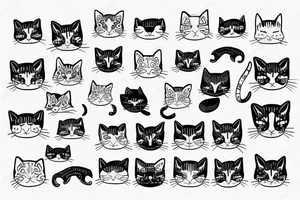 cat Outline minimalist tattoo idea