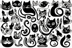 cat Outline minimalist tattoo idea