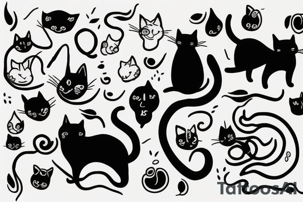cat Outline minimalist tattoo idea