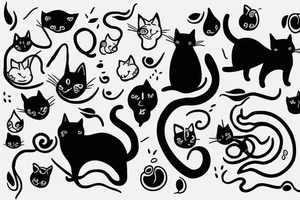 cat Outline minimalist tattoo idea