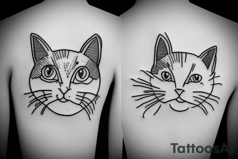 cat Outline minimalist tattoo idea